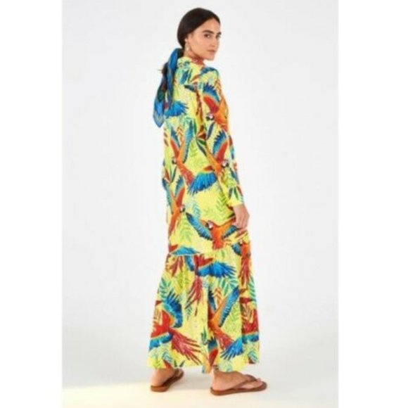 Farm Rio Macaw Leaf Maxi Dress size S - Picture 2 of 12